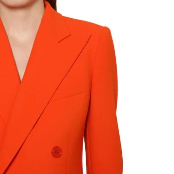 Ralph Lauren Pre-Spring ‘20 Camden Blazer in Mandarin Orange Stretch Wool Crepe - Picture 16 of 16